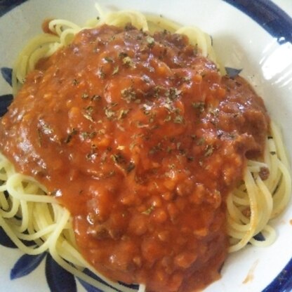 パスタに、たっぷり手作りミートソース♪
満足♡満腹です(^^ゞ